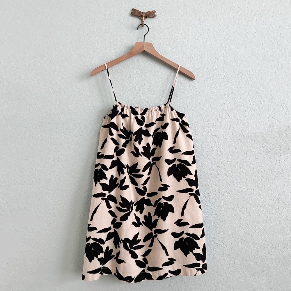A New Day•Boho Floral Linen Shift Dress with Pockets